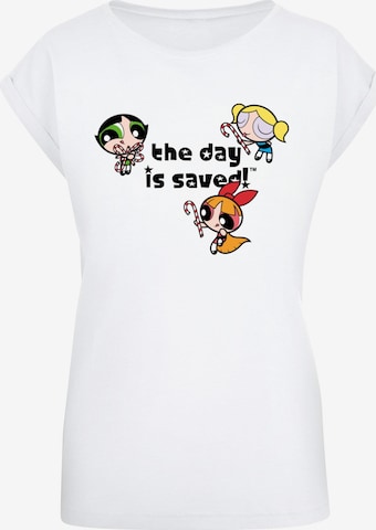 ABSOLUTE CULT Shirt 'The Powerpuff Girls - The Day Is Saved' in White: front