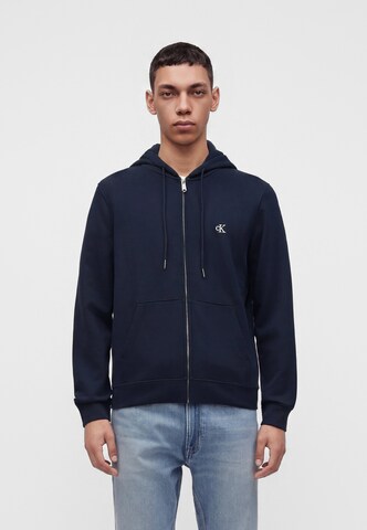 Calvin Klein Jeans - Casaco em moletão em azul: frente