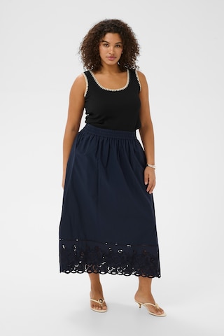 KAFFE CURVE Rok 'KCtrudi' in Blauw: voorkant