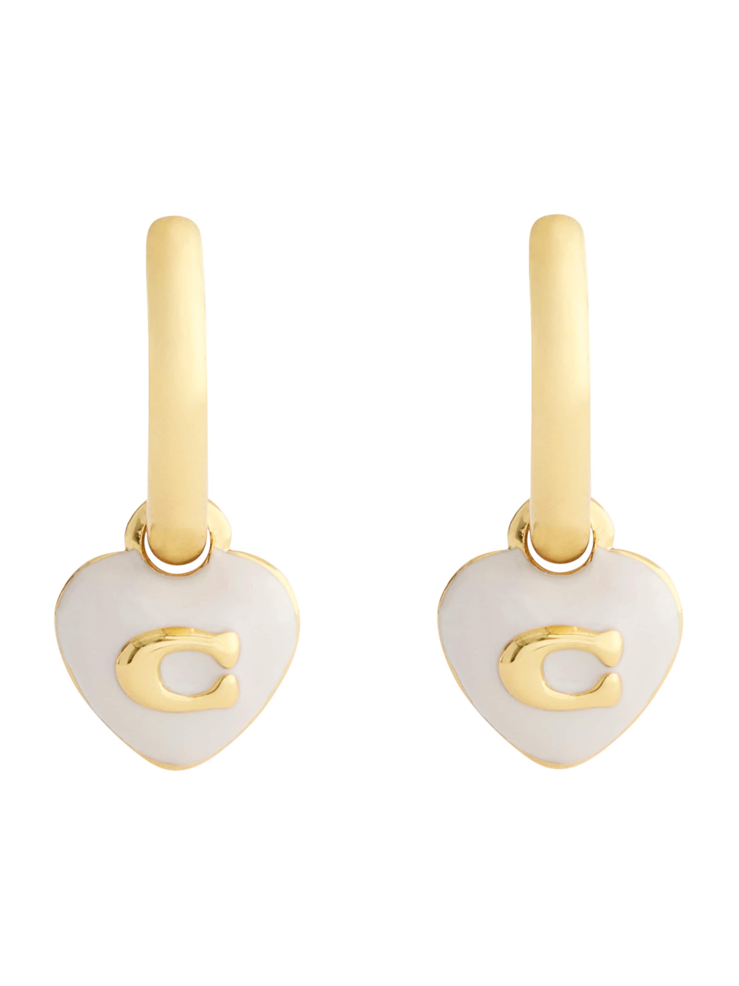 COACH Ohrringe 'HEART' in gold / weiß, Produktansicht
