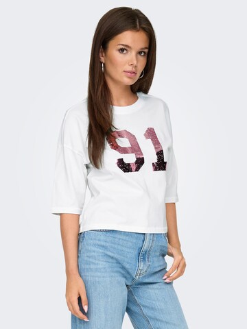 ONLY T-Shirt 'ONLFOLINE' in Weiß