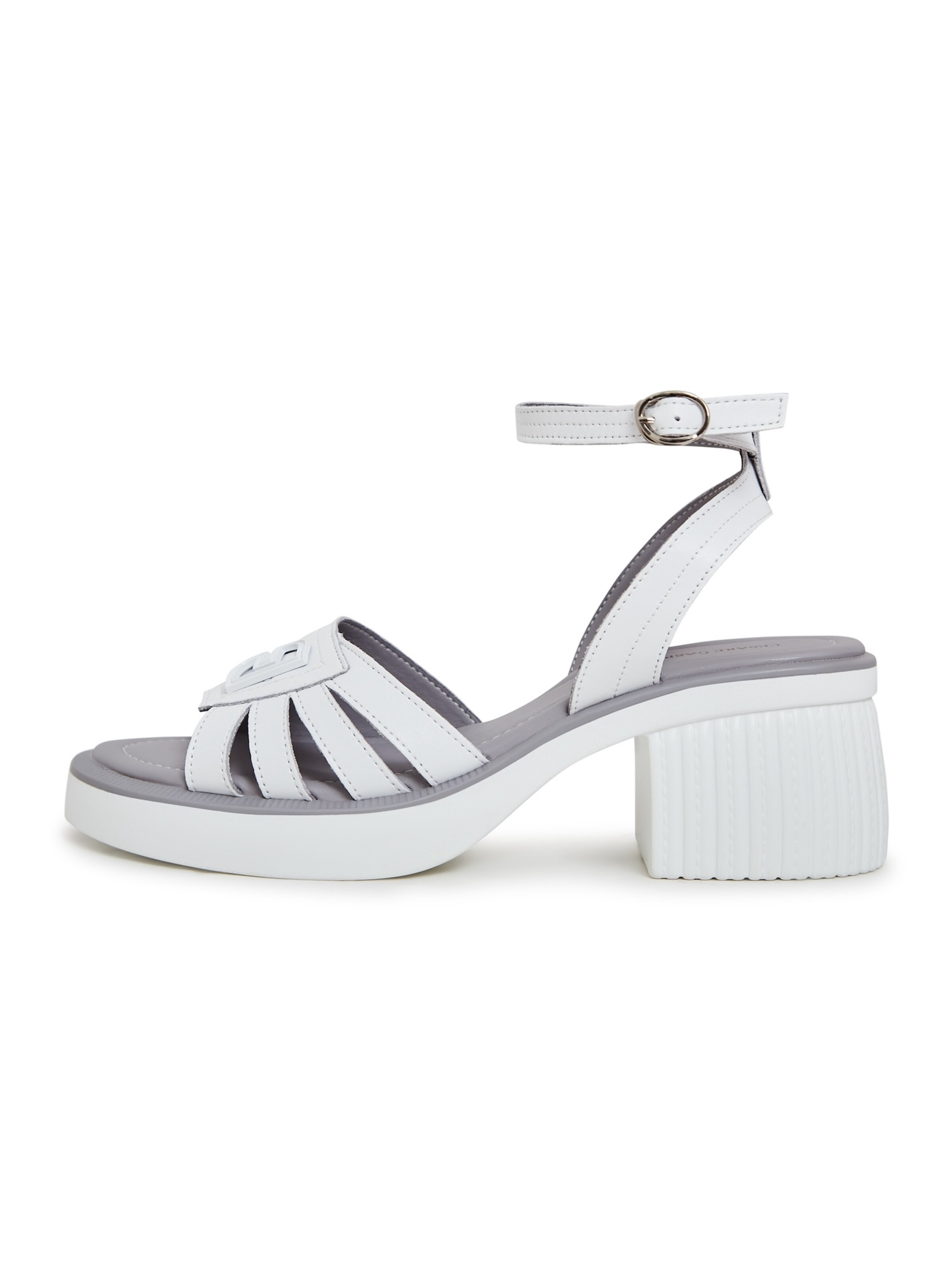 CESARE GASPARI Strap Sandals in White: front