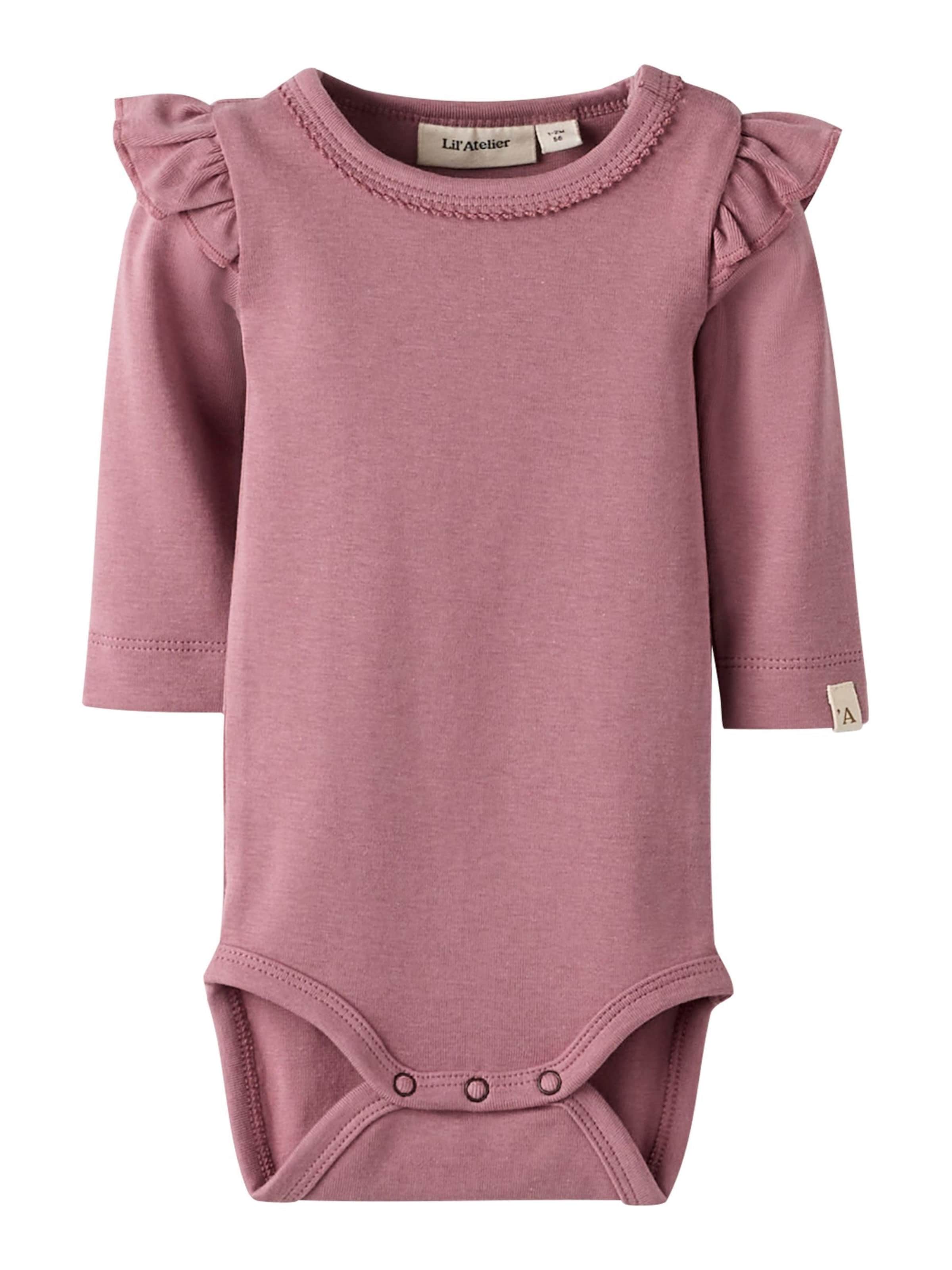 Tutina / body per bambino di Lil'Atelier in rosa: frontale