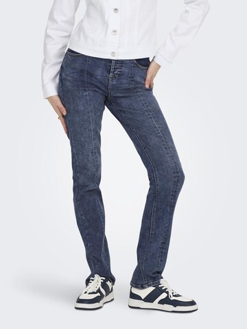 Coupe slim Jean 'WAUW PEARL' ONLY en bleu : devant