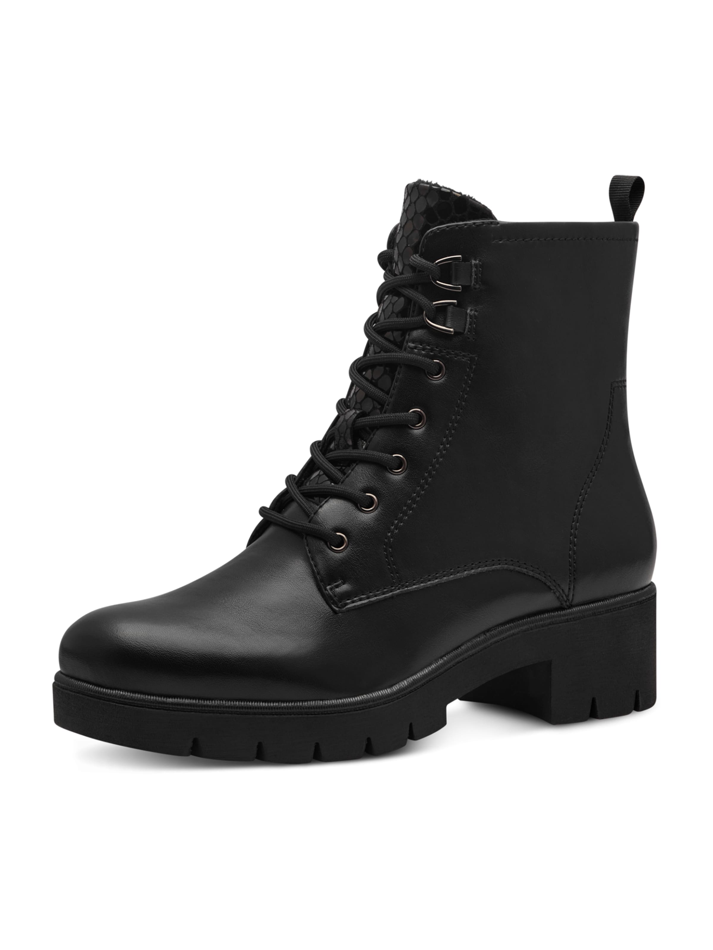 Tamaris Schnürstiefelette in Schwarz: Vorderseite