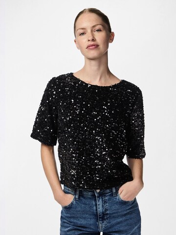 PIECES Blouse 'PCKam' in Zwart: voorkant