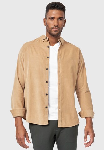 INDICODE JEANS Regular fit Overhemd in Beige: voorkant