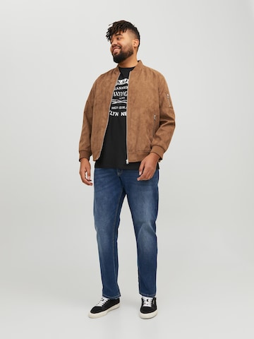 Jack & Jones Plus Between-Season Jacket 'Rocky' in Brown