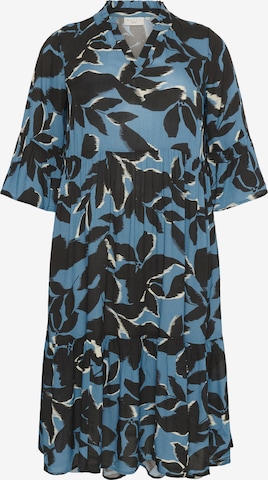 KAFFE CURVE Jurk 'Kerry' in Blauw: voorkant