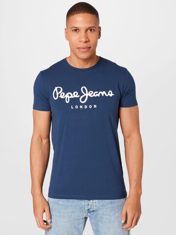 T-Shirt Pepe Jeans en bleu : devant