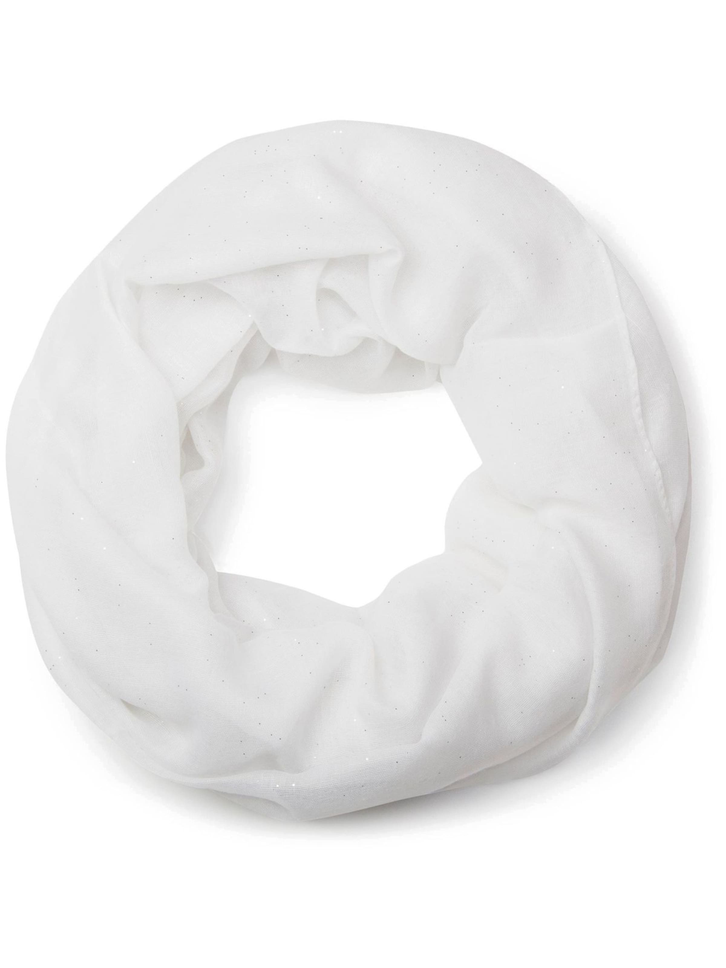 styleBREAKER Schlauchschal 'Loop mit Glitzer unifarben'‌‌‌‌‌‌ in Weiß: Vorderseite