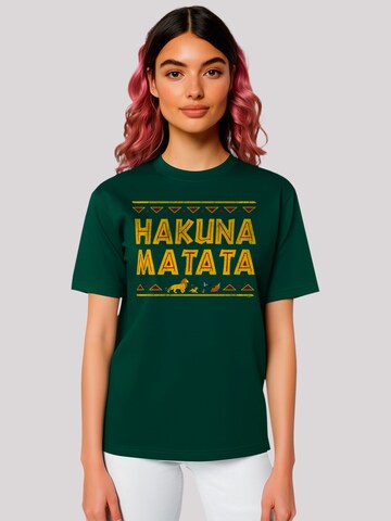 F4NT4STIC T Shirt 'König der Löwen Hakuna Matata' in Grün: Vorderseite
