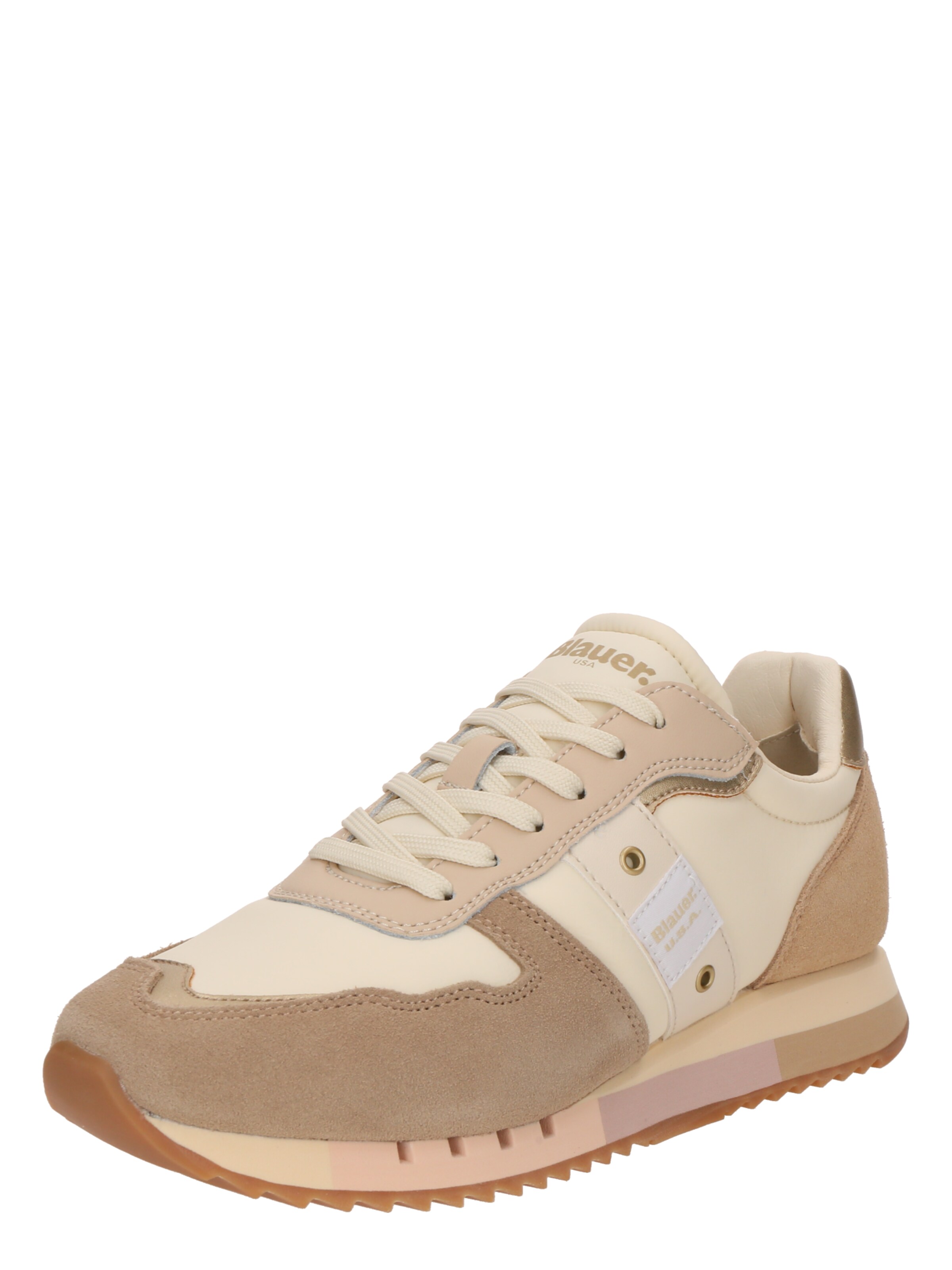 Sneaker bassa di Blauer.USA in beige: frontale