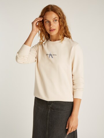 Felpa di Calvin Klein Jeans in beige: frontale