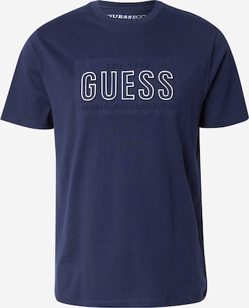 T-Shirt GUESS en bleu : devant