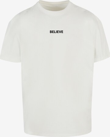 Maglietta 'Believe Front' di Merchcode in bianco: frontale