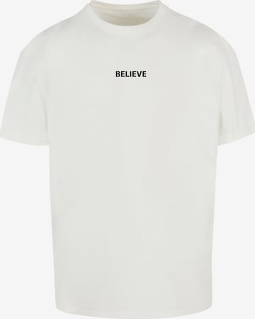 Merchcode T-Shirt 'Believe Front' in Weiß: predná strana