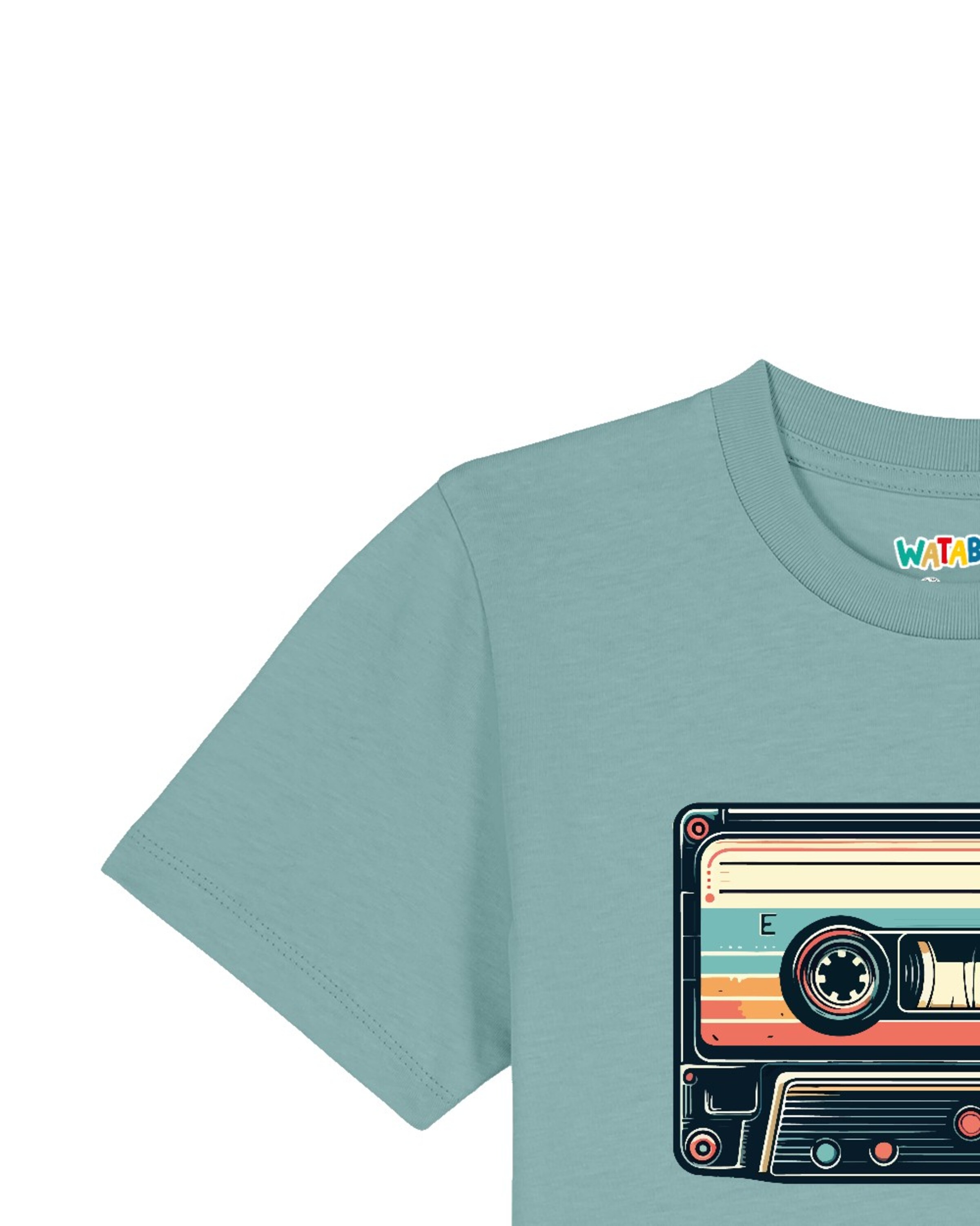 T-Shirt 'Retro Kassette' watabout.kids en vert