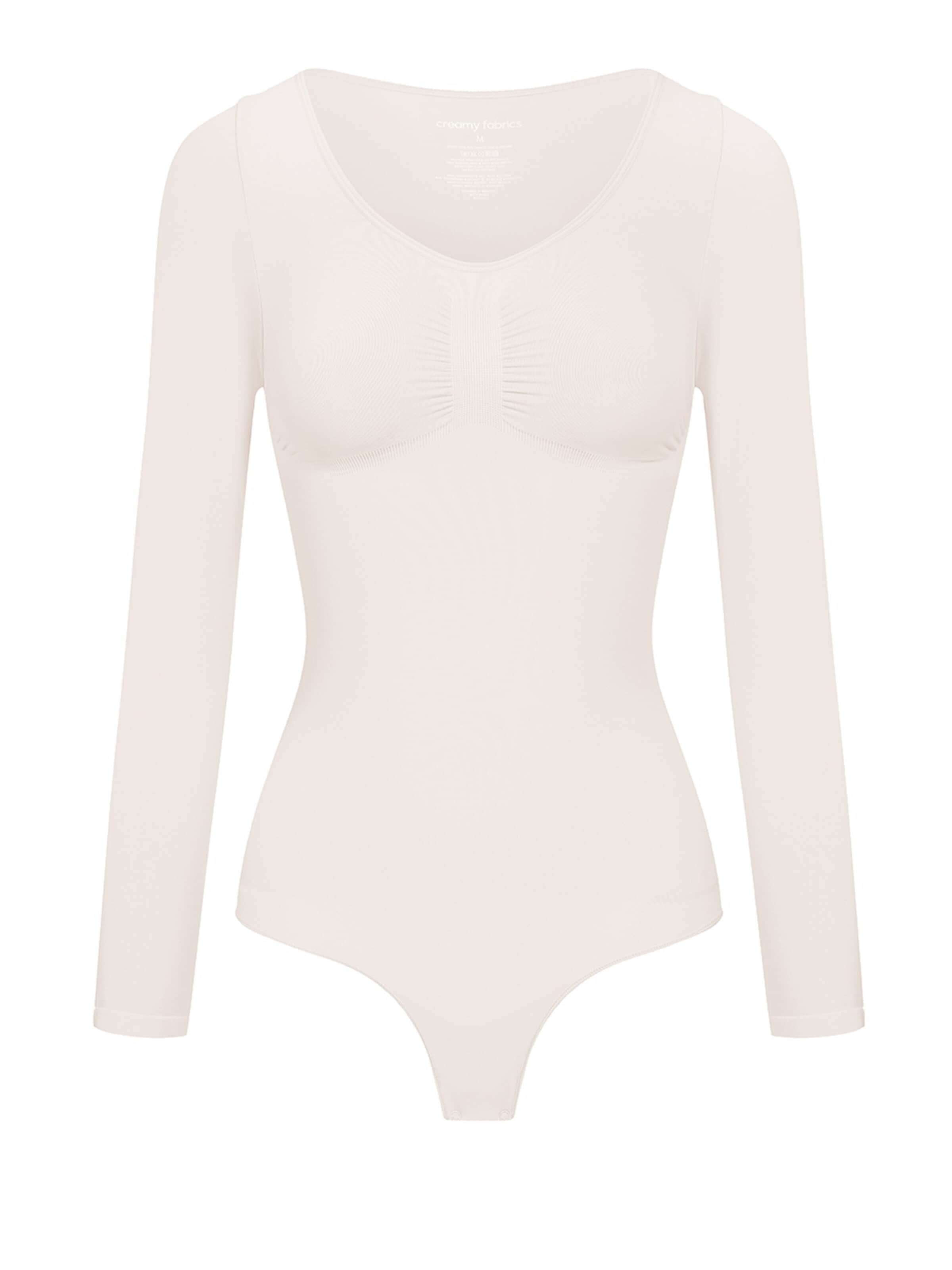 cfab (formerly creamy fabrics) Shapingbody 'Bodysuit Sculpting Shapewear Longsleeve mit String' in Beige: voorkant
