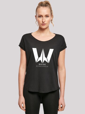F4NT4STIC Shirt 'DC Comics Justice League Movie Wayne Aerospace-BLK' in Zwart: voorkant