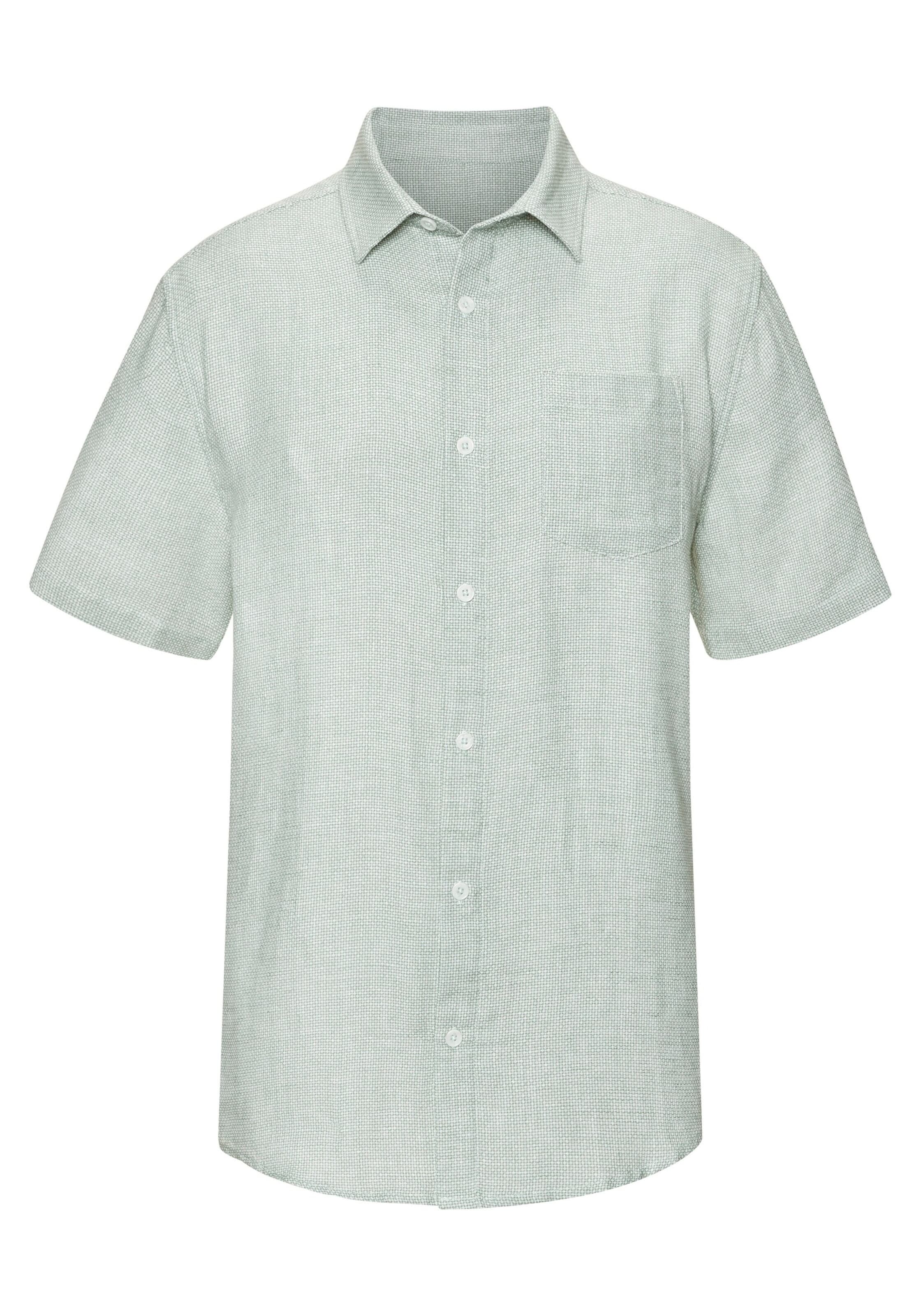 JOHN DEVIN Comfort fit Button Up Shirt in Green: front