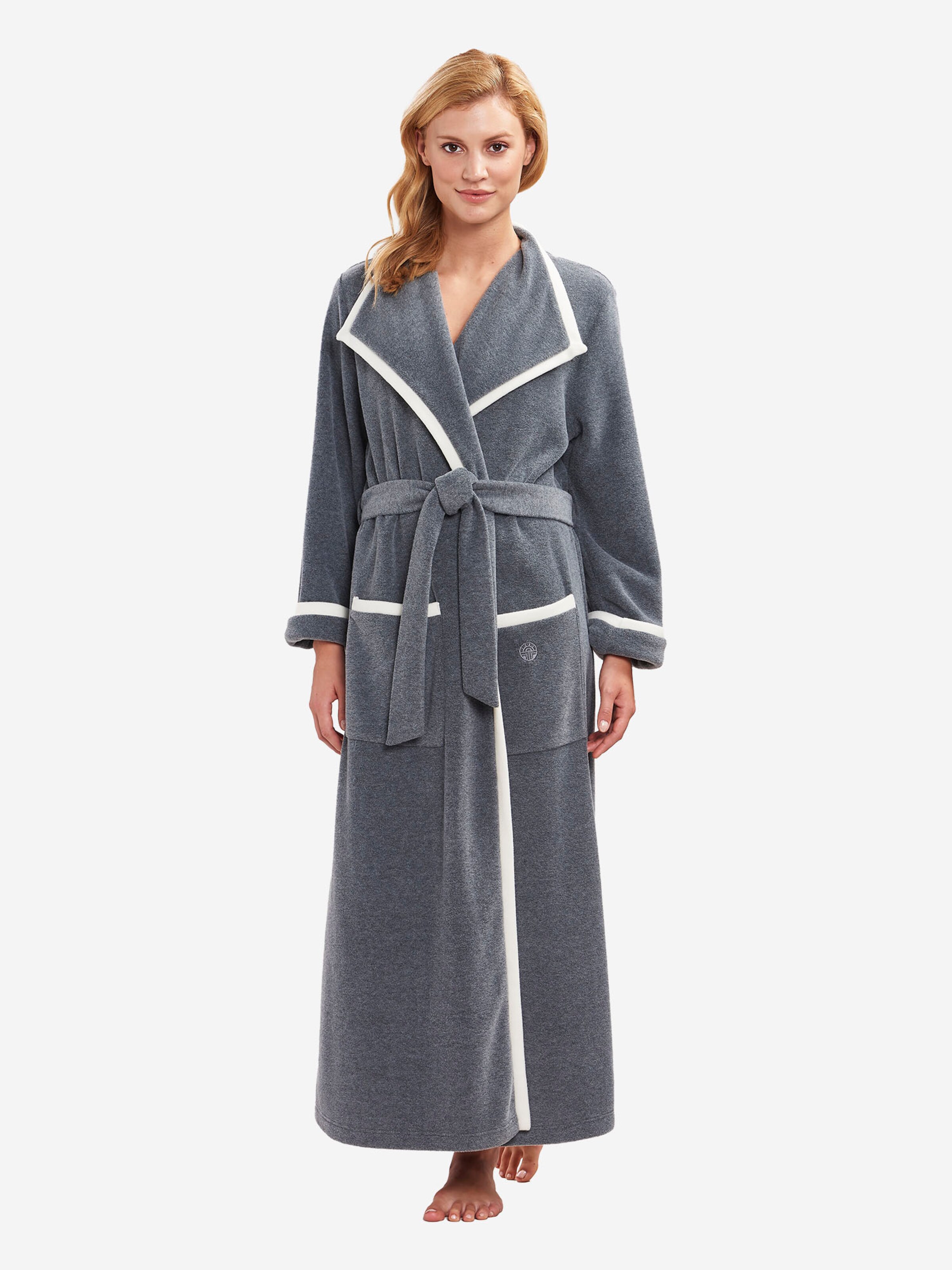 FÉRAUD PARIS Short Bathrobe ' High Class ' in Grey: front