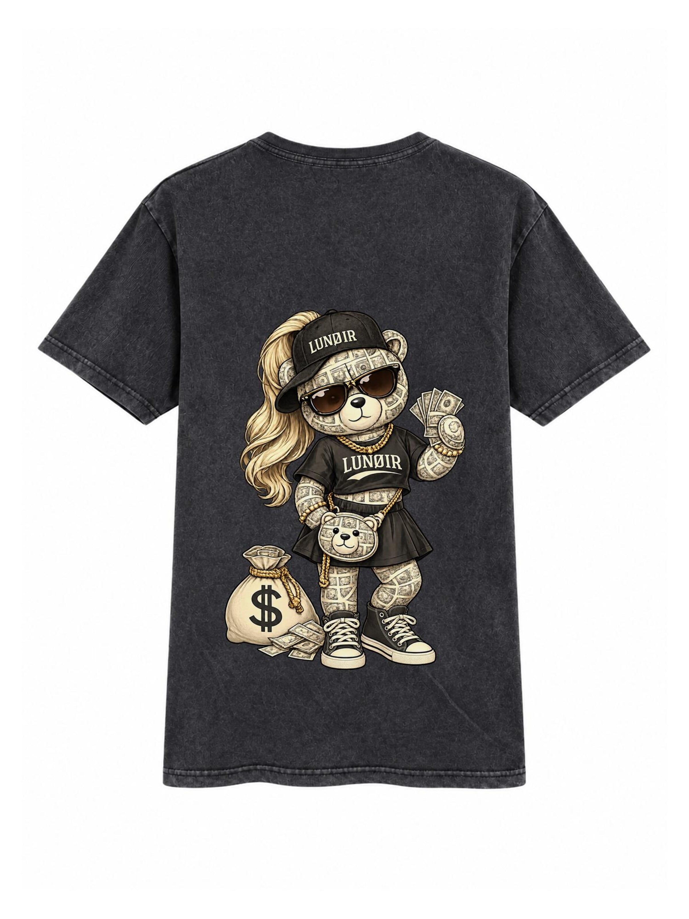 LUNØIR Studio Póló 'BOSS FEMME Golden Ambition' - fekete: elől