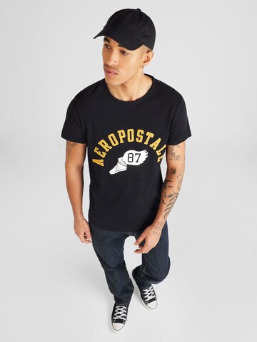 AÉROPOSTALE Shirt 'TRACK 87' in Black