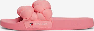 Saboți de la Tommy Jeans pe roz: față