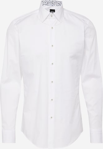 BOSS Button Up Shirt 'HANK' in White: front