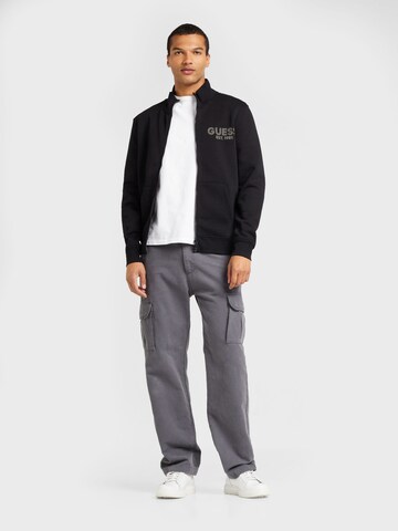 GUESS Zip-Up Hoodie in Black