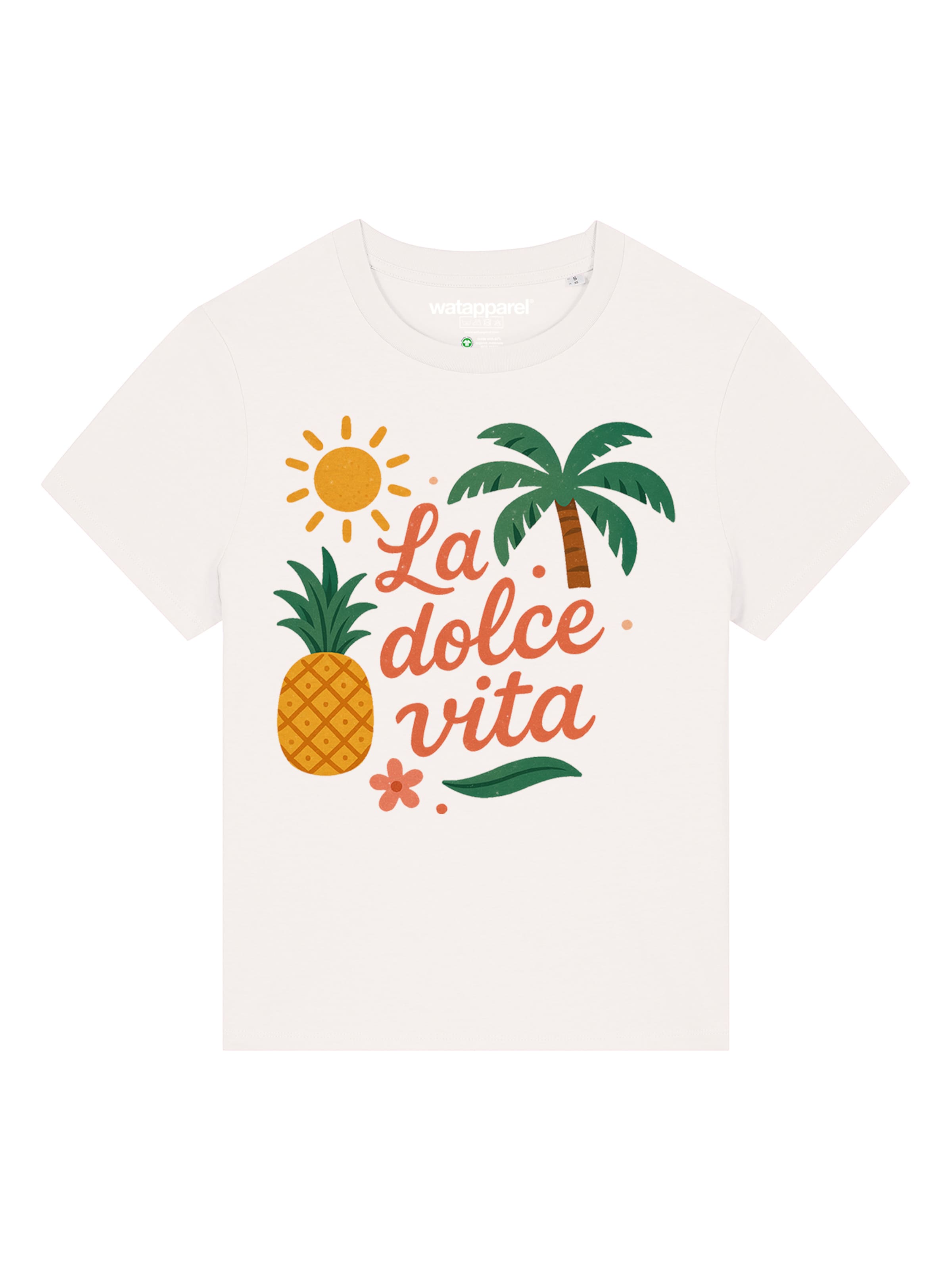 Watapparel Shirt 'La Dolce Vita' in Wit: voorkant