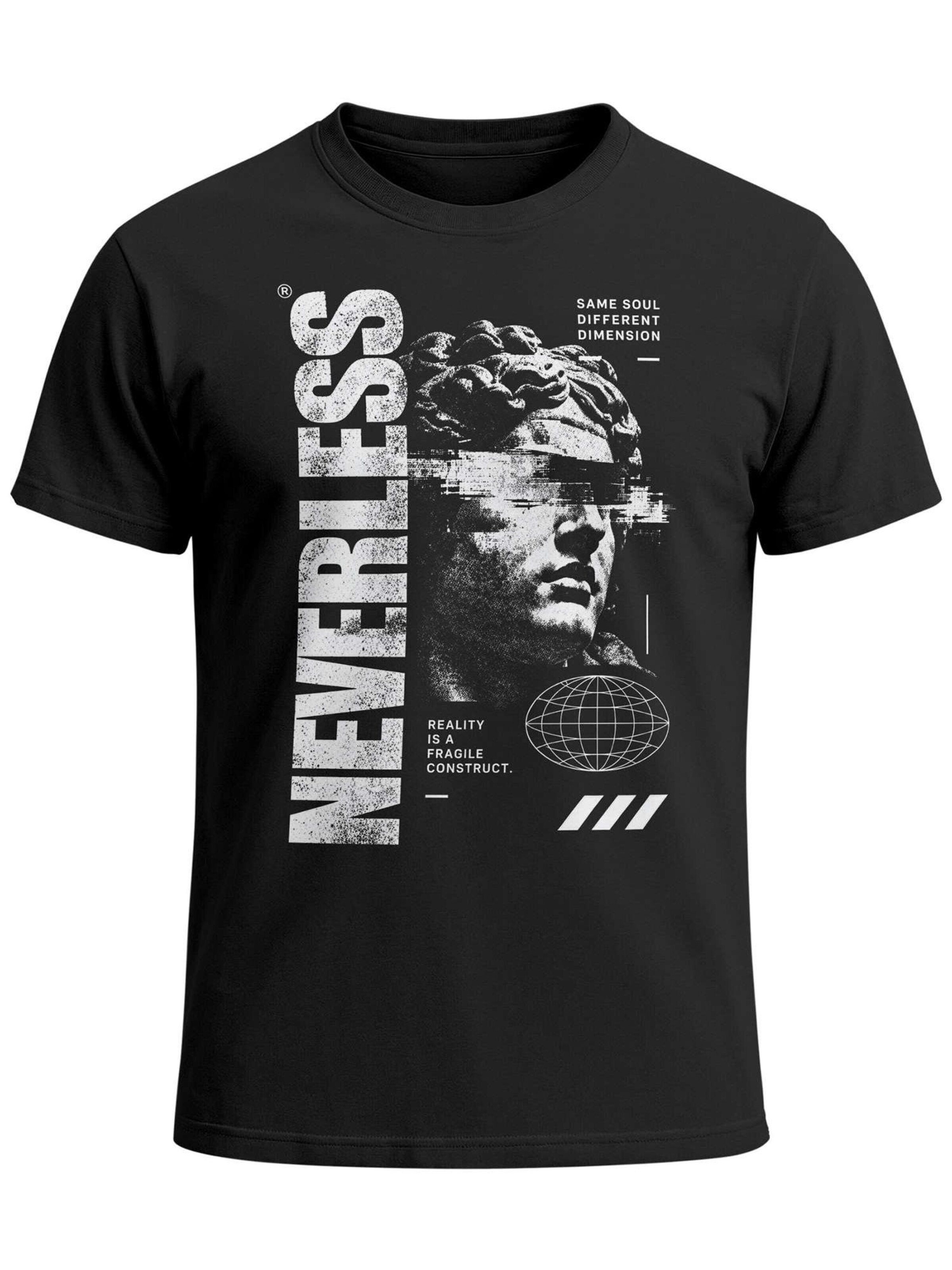 Neverless Shirt 'greek mind' in Black: front