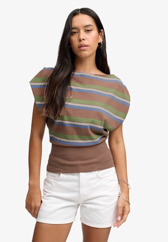 Haut 'Bardot' Superdry & Co en marron : devant