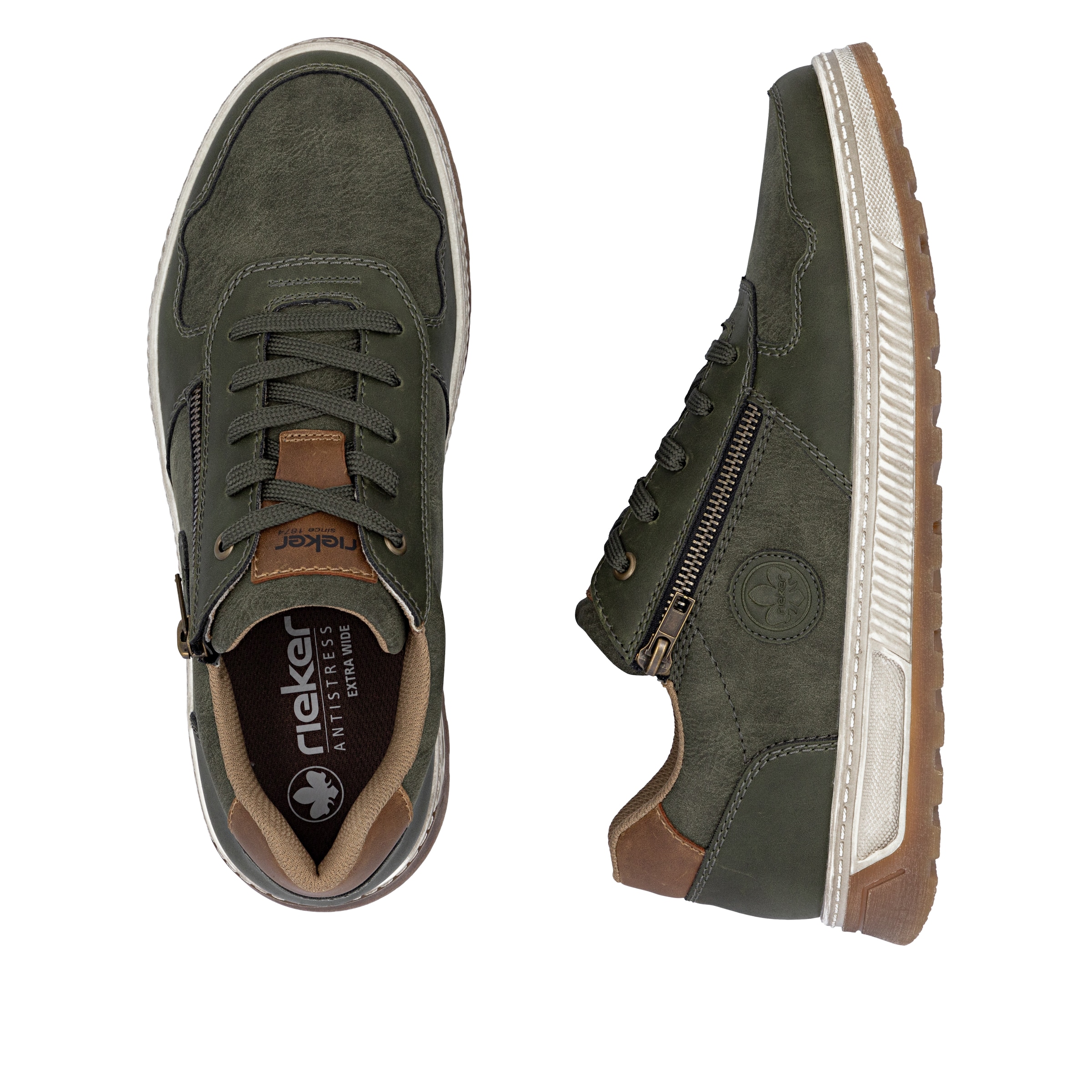 Baskets basses Rieker en vert