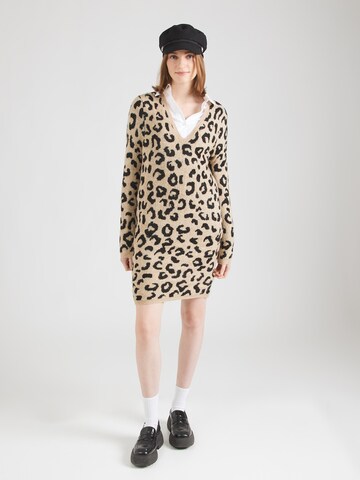 JDY Gebreide jurk 'JDYELENA' in Beige: voorkant