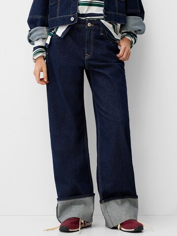Bershka Wide Leg Jeans in Blau: Vorderseite