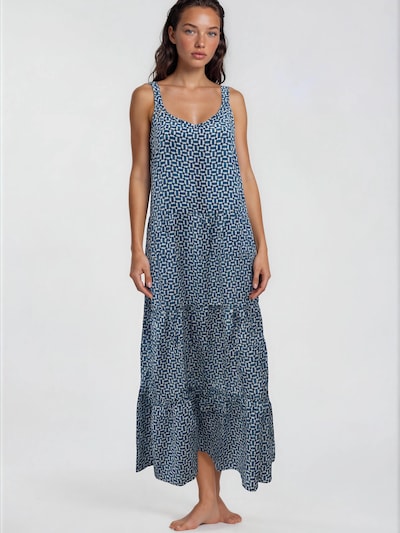 Pink Label Vestido de verano 'BEACHWEAR LONG ABSTRACT GEO' en 36 en azul, Vista del producto