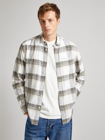 Pepe Jeans Regular fit Button Up Shirt 'Perry' in White: front