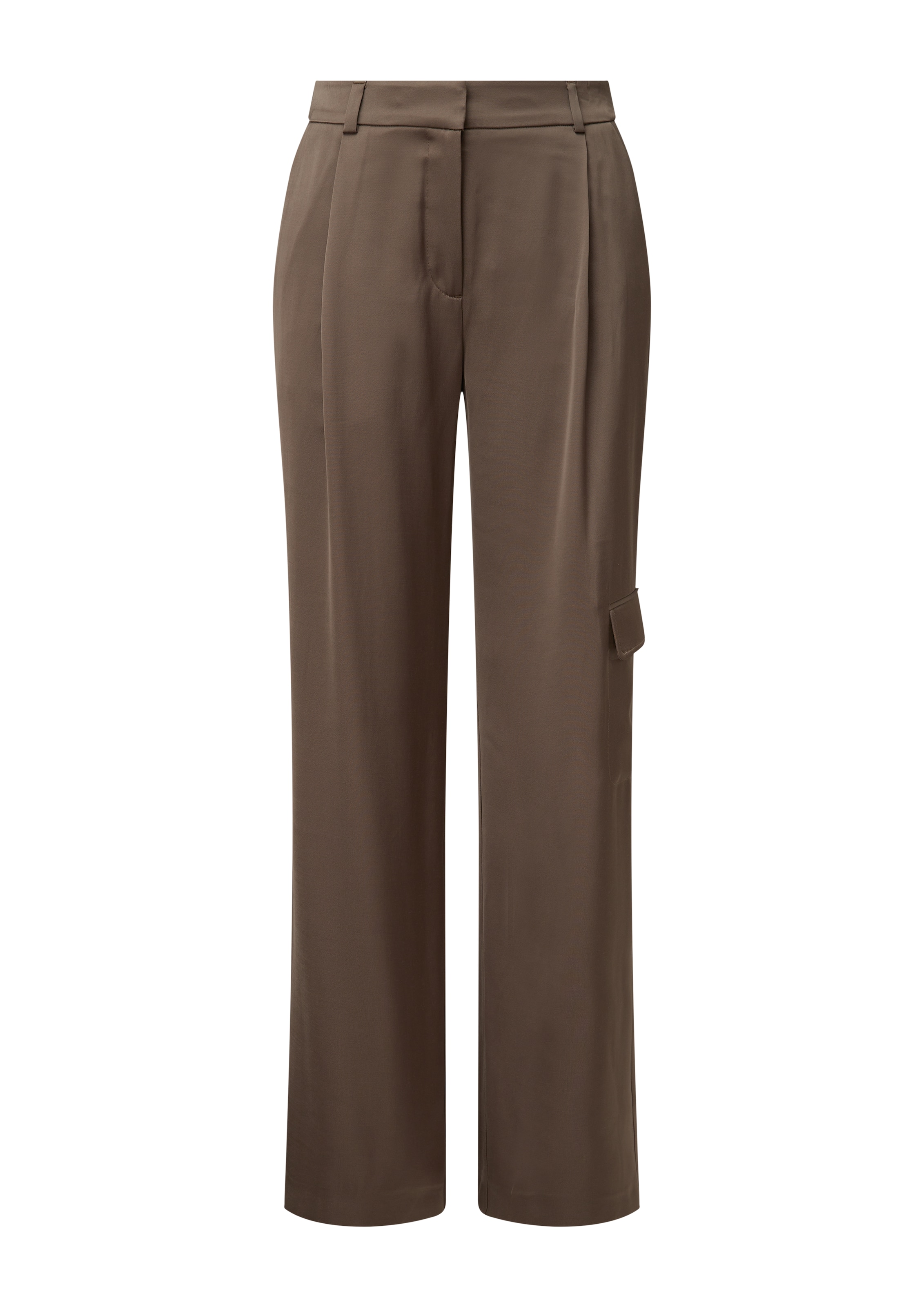 Loosefit Pantalon à pince COMMA en marron : devant