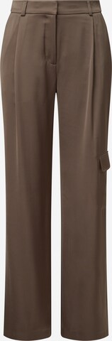 Loosefit Pantalon à pince COMMA en marron : devant