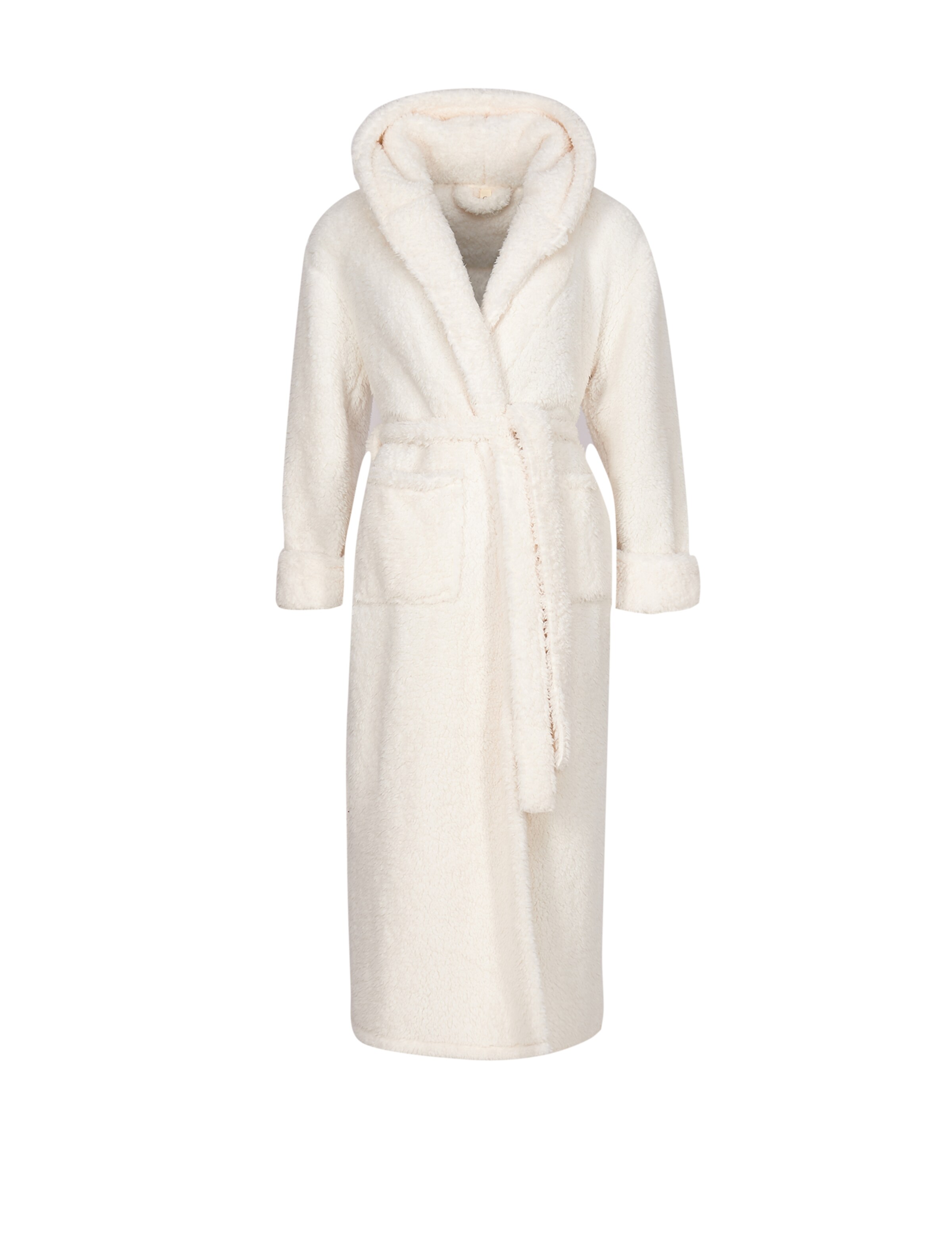 Loungeable Long Bathrobe in Beige: front