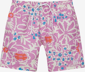 Pull&Bear Board Shorts in Pink: front