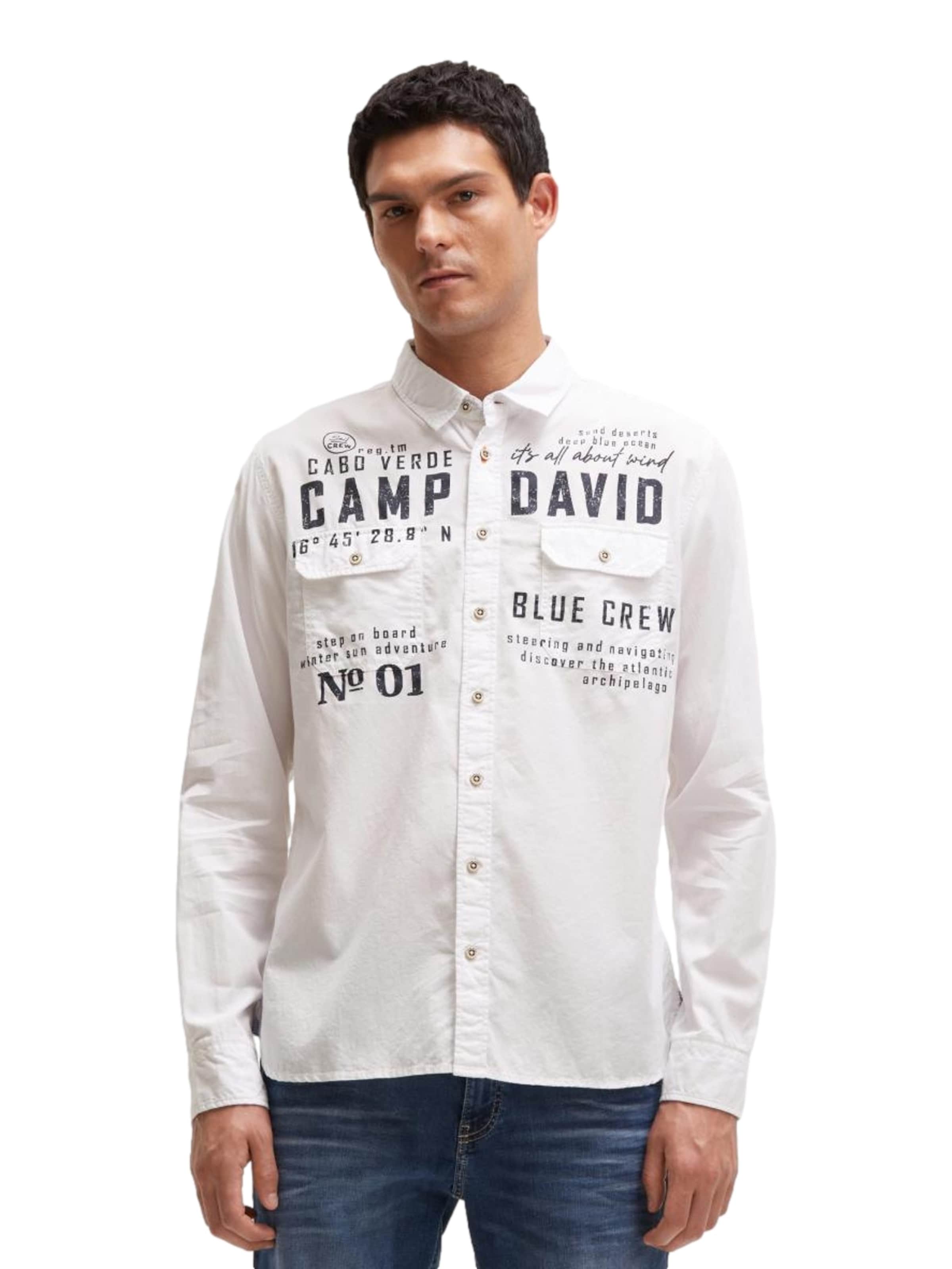 CAMP DAVID Средняя посадка Рубашка в Белый: спереди