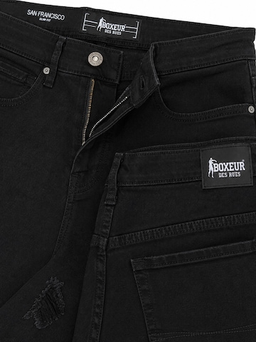 Boxeur des Rues - regular Vaquero 'Herren Jeansshorts Boxeur des Rues San Francisco, Slim Fit, Schwarz, Kratzeffekt' en negro