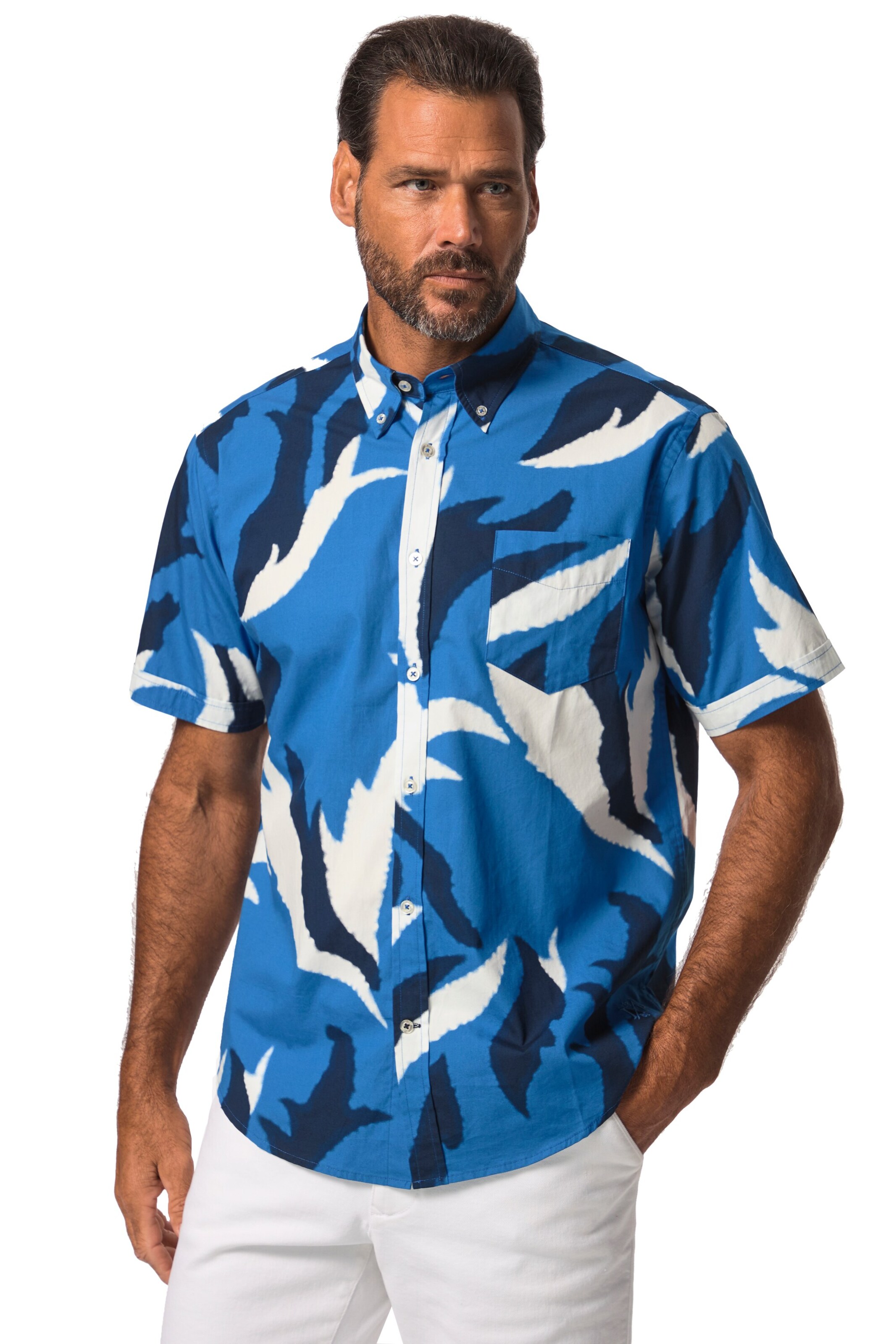 JP1880 Regular fit Button Up Shirt in Blue: front