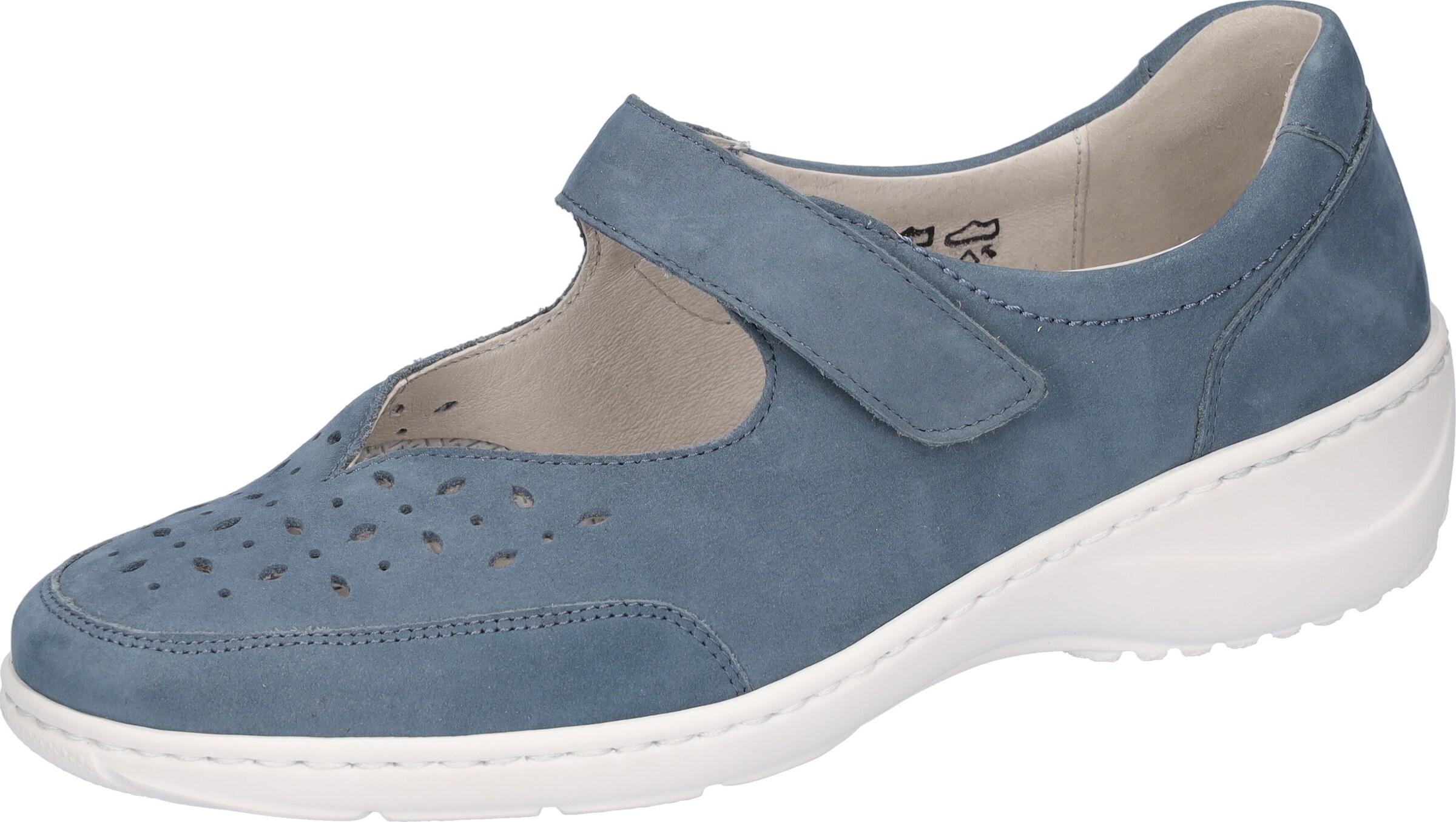 WALDLÄUFER Mokassin in Blau: Vorderseite