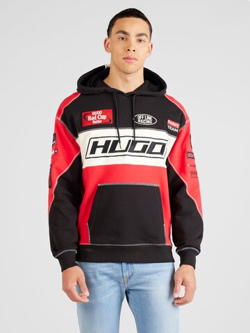 HUGO Sweatshirt 'Dussels' i rød: forside