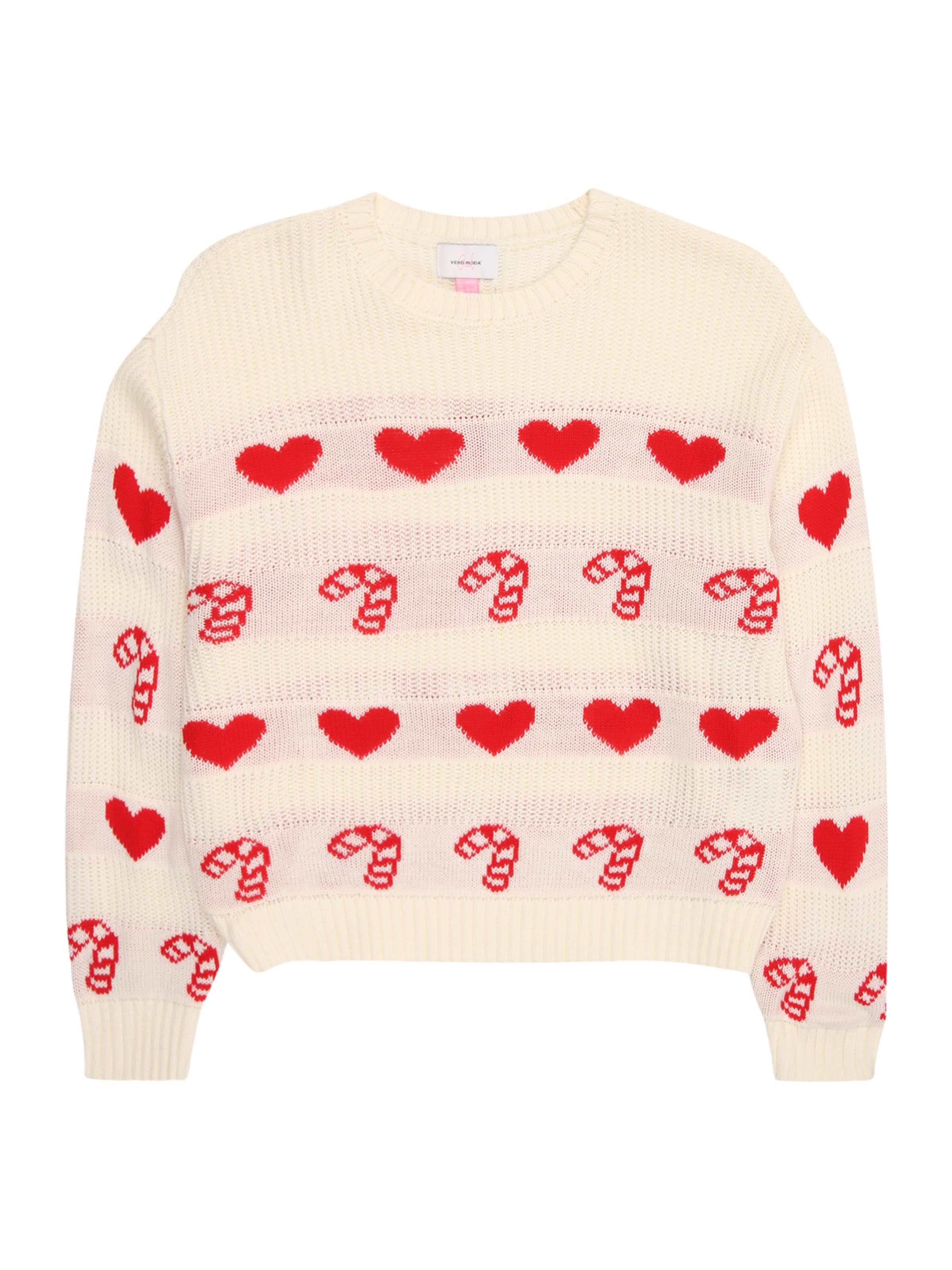 Vero Moda Girl Sweater 'VMCANDYHEARTS' in White: front