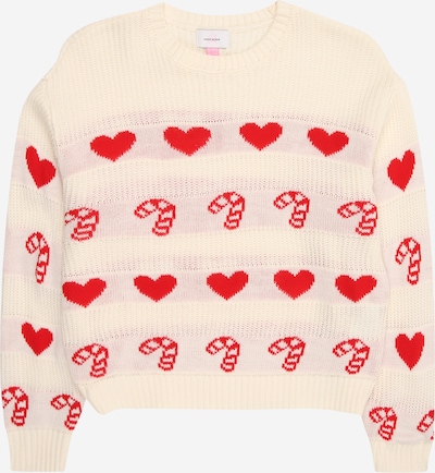 Megztinis 'VMCANDYHEARTS' iš Vero Moda Girl, spalva – ugnies raudona / balta, Prekių apžvalga
